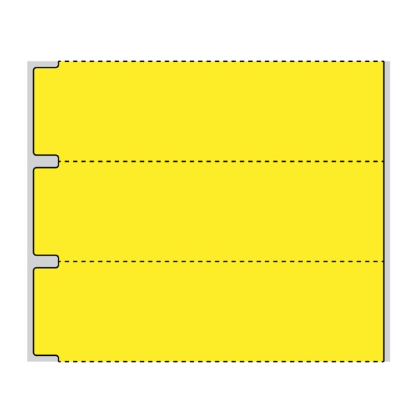 I.V. Bag Labels, Removable, Thermal Notched, 3"core, 1" x 3-1/2" Yellow